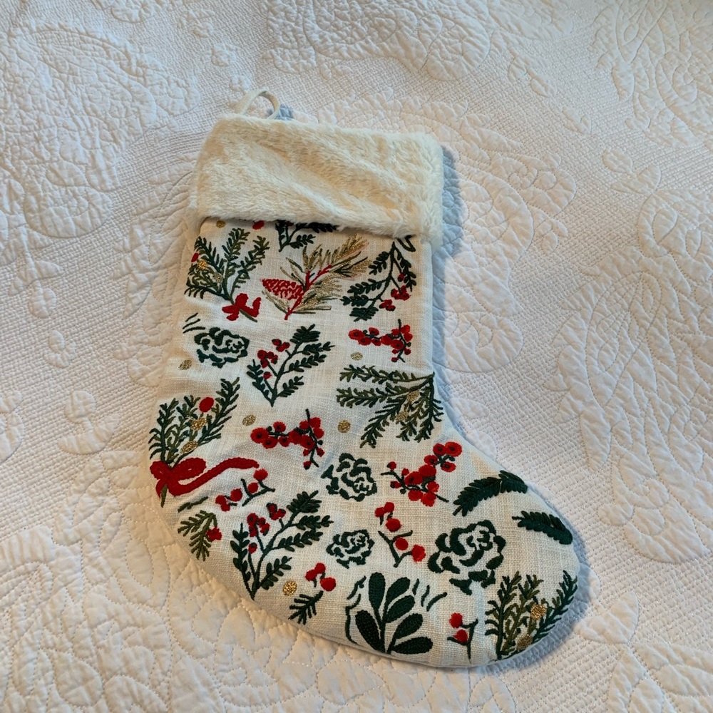 Embroidered Design Christmas Stocking